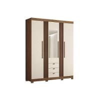 Guarda Roupa 3 Portas (1 C- Espelho) E 3 Gavetas C- Pés Aurora 3.3 Jatobá - Santos Andirá - 9