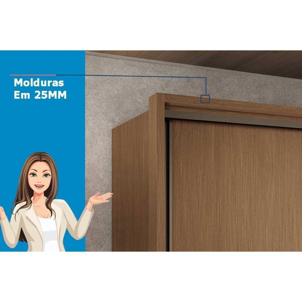 Guarda Roupas 3 Portas De Correr De (1 C- Espelho) E 5 Gavetas Democrata Jatobá-areia - Santos Andirá - 7