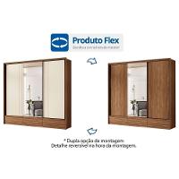 Guarda Roupas 3 Portas De Correr De (1 C- Espelho) E 5 Gavetas Democrata Jatobá-areia - Santos Andirá - 3