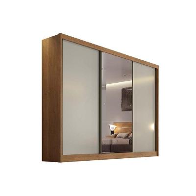 Guarda Roupa Solteiro Toulon Sonetto Plus 3 Portas de Correr 4 Gavetas Cumaru-Fendi