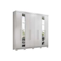 Guarda Roupa 8 Portas (2 C- Espelho) E 4 Gavetas C- Pés Master New 8.4 Jatobá-areia - Santos Andirá - 8