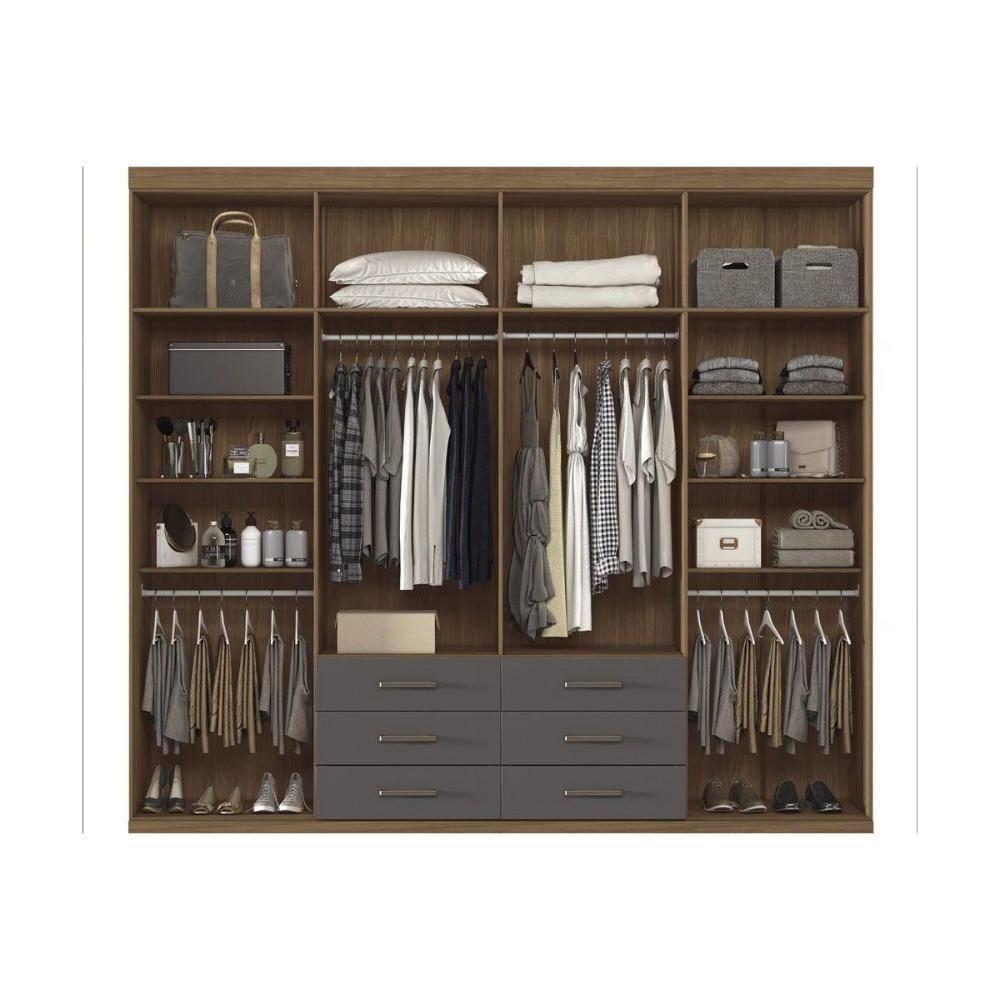 Guarda Roupa 8 Portas (2 C- Espelho) E 6 Gavetas Master 8.6 Jatobá-areia - Santos Andirá - 10