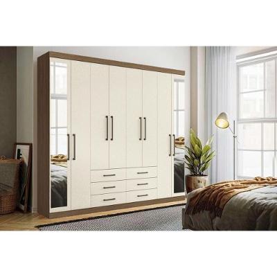 Guarda Roupa Casal Master 8.6 8 Portas Bater 6 Gavetas Castanha-Jatobá-Areia