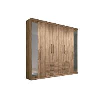 Guarda Roupa 8 Portas (2 C- Espelho) E 6 Gavetas Master 8.6 Jatobá-areia - Santos Andirá - 9