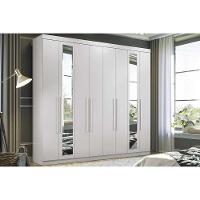 Guarda Roupa 8 Portas (2 C- Espelho) E 4 Gavetas Master New 8.4 Branco - Santos Andirá - 1
