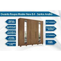 Guarda Roupa 8 Portas (2 C- Espelho) E 4 Gavetas C- Pés Master New 8.4 Jatobá - Santos Andirá - 5