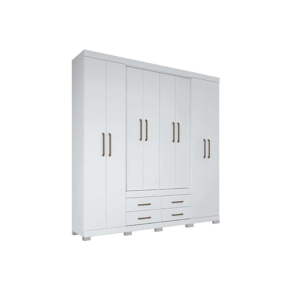 Guarda Roupa 8 Portas E 4 Gavetas C- Pés Nápoles Jatobá-areia - Santos Andirá - 7