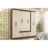 Guarda Roupa 8 Portas E 4 Gavetas C- Pés Nápoles Jatobá-areia - Santos Andirá - 1