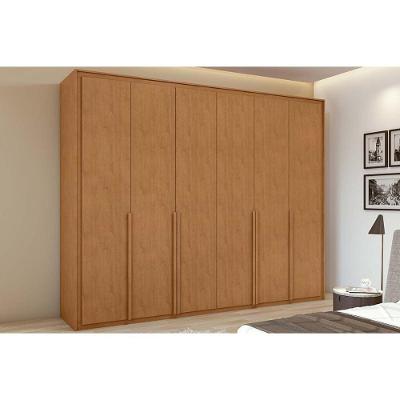 Guarda Roupa Casal Imperatore 6 Portas de Bater 6 Gavetas Amêndoa Lopas