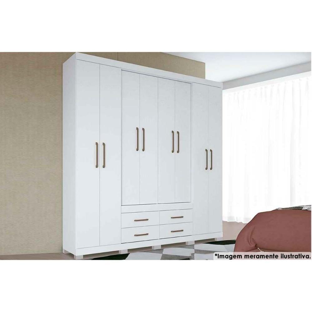 Guarda Roupa 8 Portas E 4 Gavetas C- Pés Nápoles Jatobá - Santos Andirá - 8
