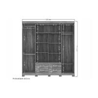 Guarda Roupa 8 Portas E 4 Gavetas C- Pés Nápoles Jatobá - Santos Andirá - 5