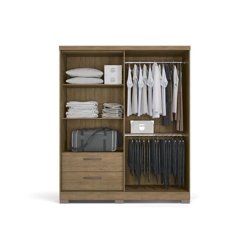 Guarda Roupa Casal 3 Portas (1 De Correr) E 2 Gavetas C533 Branco - Kappesberg - 5