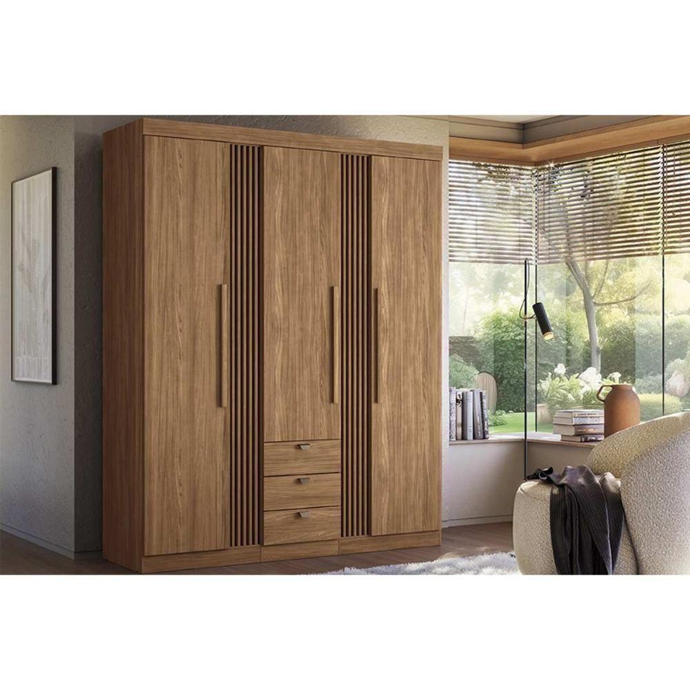 Guarda Roupa 3 Portas E 3 Gavetas Aurora 3.3 Jatobá - Santos Andirá - 1