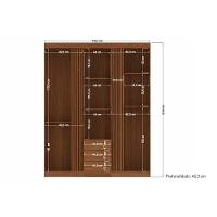 Guarda Roupa 3 Portas E 3 Gavetas Aurora 3.3 Jatobá - Santos Andirá