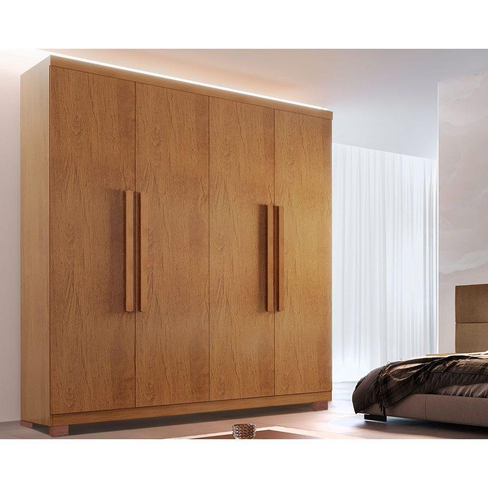 Guarda Roupa Casal 4 Portas E 3 Gavetas C- Pés Império Naturale - Rufato - 1