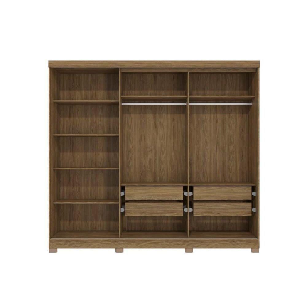 Guarda Roupa 5 Portas (1 C- Espelho) E 4 Gavetas C- Pés Cb01n564 Canela - Kappesberg - 3
