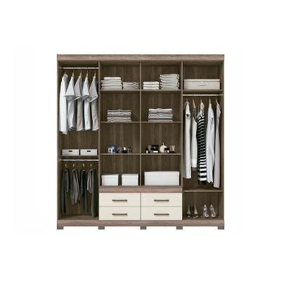 Guarda Roupa Casal Nápoles 8 Portas de Abrir 4 Gavetas Jatobá-Grafite Santos Andirá