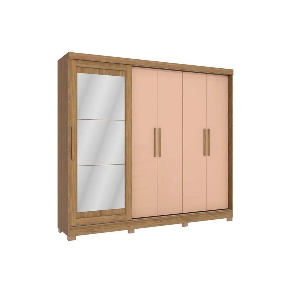 Guarda Roupa 5 Portas (1 C- Espelho) E 4 Gavetas C- Pés Cb01n564 Nogueira-macadamia - Kappesberg - 1