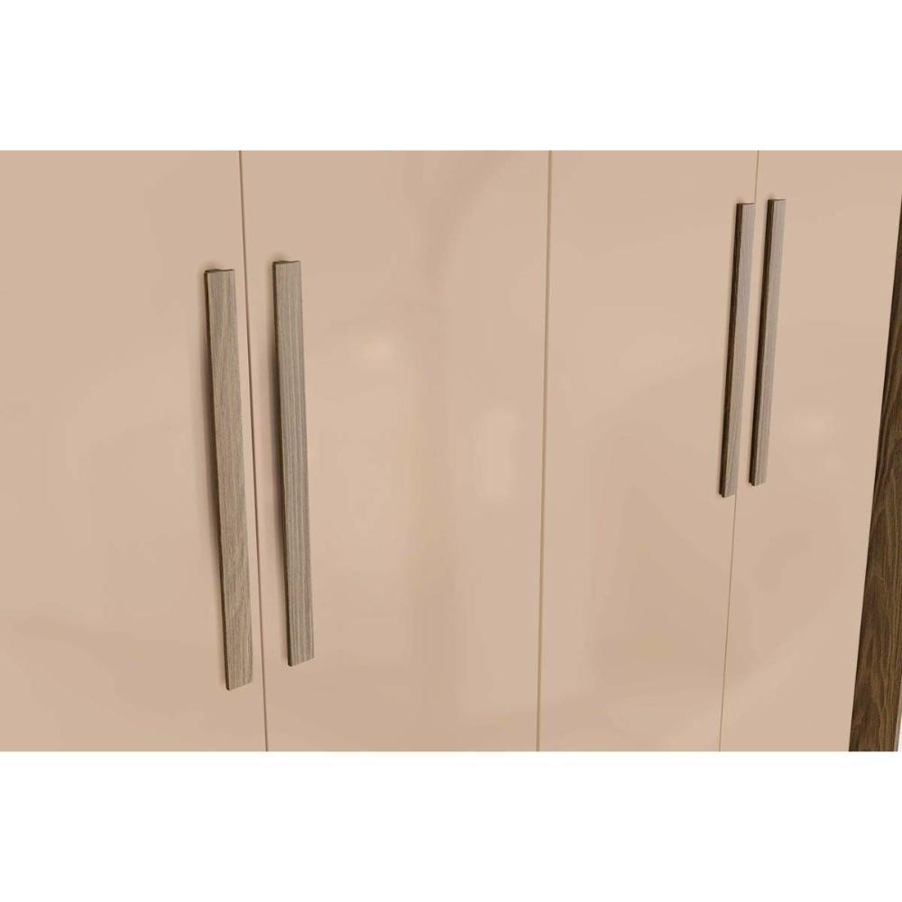 Guarda Roupa 5 Portas (1 C- Espelho) E 4 Gavetas C- Pés Cb01n564 Nogueira-macadamia - Kappesberg - 5