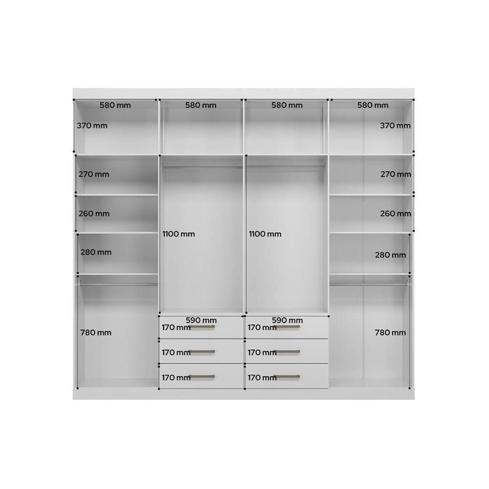 Guarda Roupa 2 Peças (1guardaroupa+1cômoda) Qc117 Branco - Santos Andirá - 5