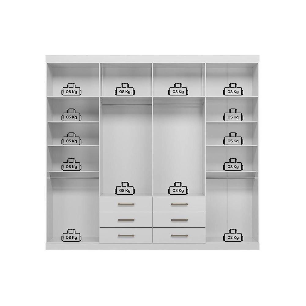 Guarda Roupa 2 Peças (1guardaroupa+1cômoda) Qc117 Branco - Santos Andirá - 8