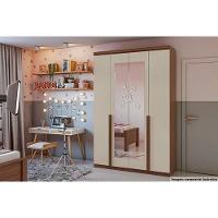 Guarda Roupa Casal 4 Portas (2 C- Espelho) E 2 Gavetas Alonzo Amendoa-off White - Lopas - 3