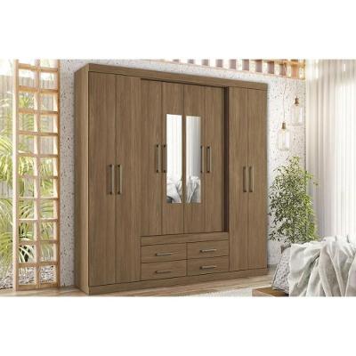 Guarda Roupa Casal Nápoles 8 Portas Abrir 4 Gavetas Jatobá