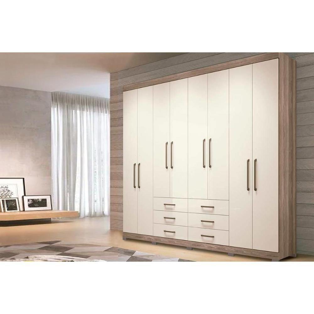 Guarda Roupa 8 Portas E 6 Gavetas C- Pés Master 8.6 Jatobá-areia - Santos Andirá - 10