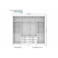 Guarda Roupa 8 Portas E 6 Gavetas C- Pés Master 8.6 Jatobá-areia - Santos Andirá - 6