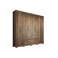 Guarda Roupa 8 Portas E 6 Gavetas C- Pés Master 8.6 Jatobá-areia - Santos Andirá - 9