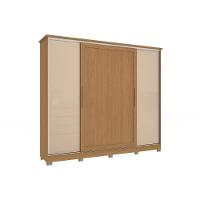 Guarda Roupa 4 Portas De Correr E 4 Gavetas C- Pés Cb03n565 Flex Canela-canela Ou Macadamia - Kappesberg - 1