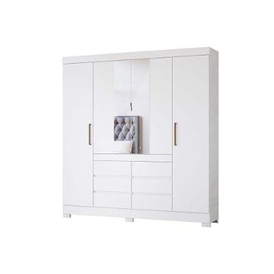 Guarda Roupa Casal Cadis 4 Portas de Abrir 6 Gavetas Amendola-Off White