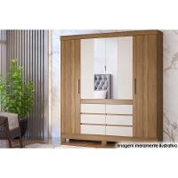 Guarda Roupa Casal 4 Portas E 6 Gavetas C- Espelho Cadis - Amendola-off White - Demóbile - 1