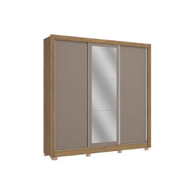 Guarda Roupa Casal CB01M570 3 Portas de Correr 2 Gavetas Nogueira-Fendi Kappesberg