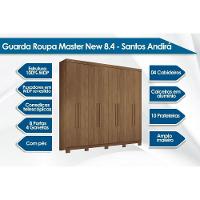 Guarda Roupa 8 Portas E 4 Gavetas C- Pés Master New 8.4 Jatobá-grafite - Santos Andirá - 3