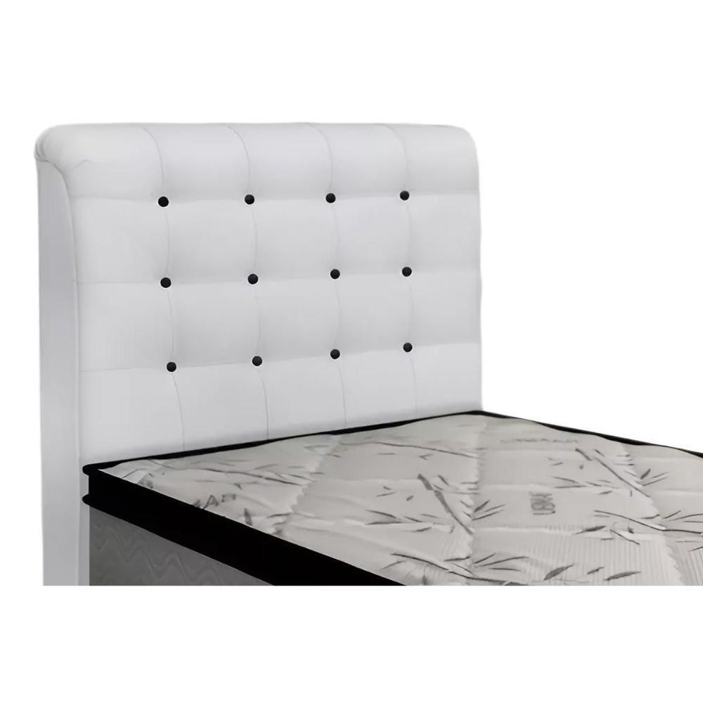 Painel De Cama Box Estofada Solteiro Dama Plus Courano Branco/preto - Simbal - 1