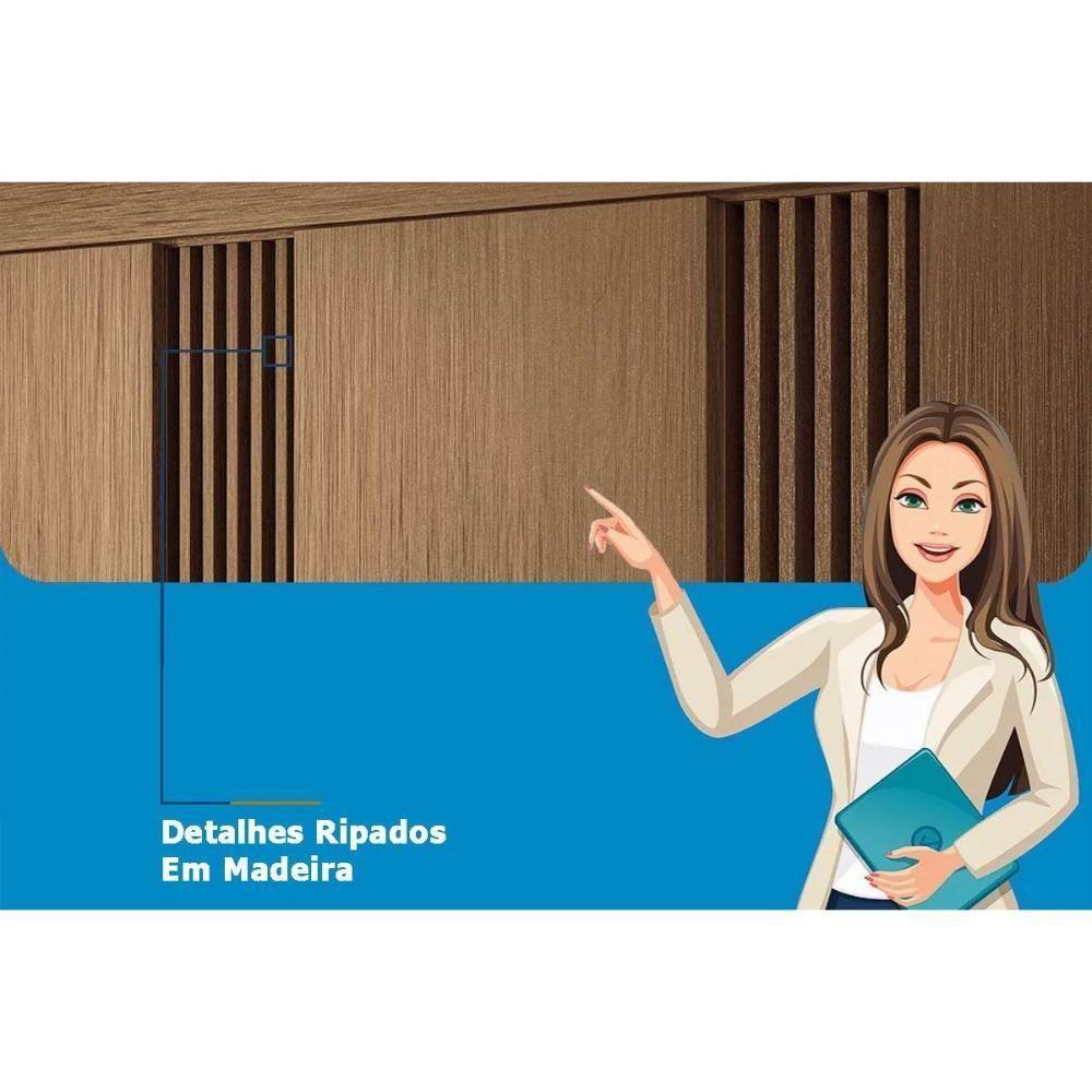 Guarda Roupa 3 Portas (1 C- Espelho) E 3 Gavetas Aurora 3.3 Jatobá-grafite - Santos Andirá - 3