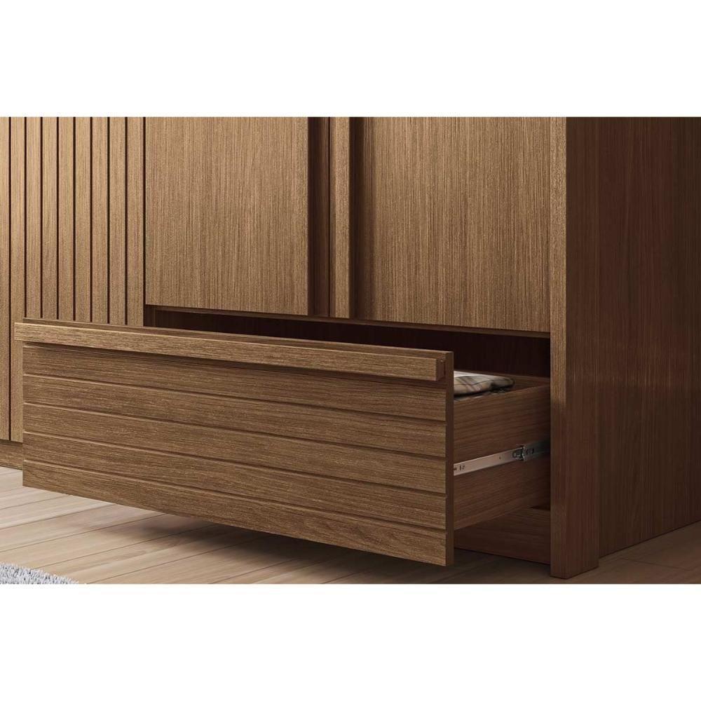 Guarda Roupa Casal 6 Portas E 5 Gavetas C- Espelho E Pés Democrata Jatoba - Santos Andirá - 9