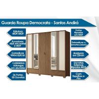 Guarda Roupa Casal 6 Portas E 5 Gavetas C- Espelho E Pés Democrata Jatoba - Santos Andirá - 3