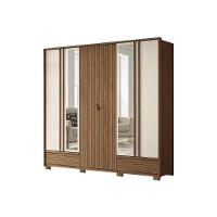 Guarda Roupa Casal 6 Portas E 5 Gavetas C- Espelho E Pés Democrata Jatoba - Santos Andirá - 6