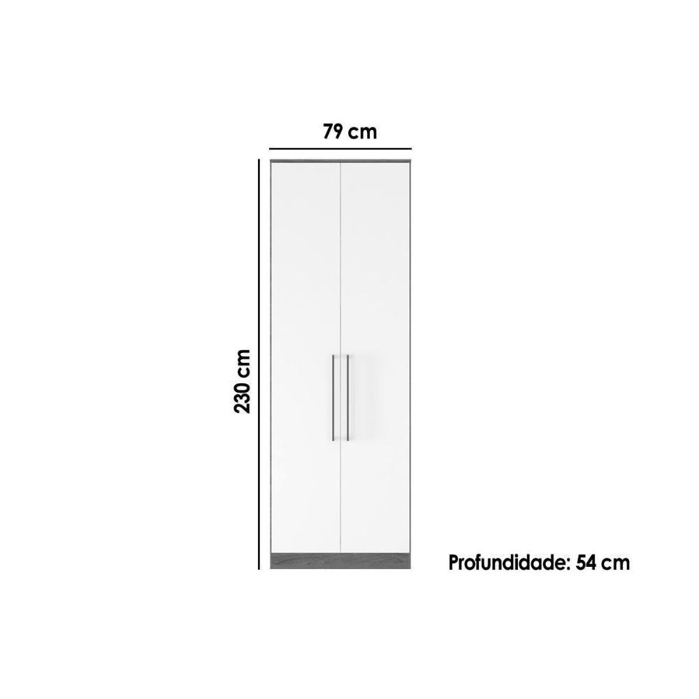 Módulo De Quarto Casal Guarda Roupa 71140k Irlanda C- 2 Portas E 3 Gavetas Amendola-branco - Demóbile - 2