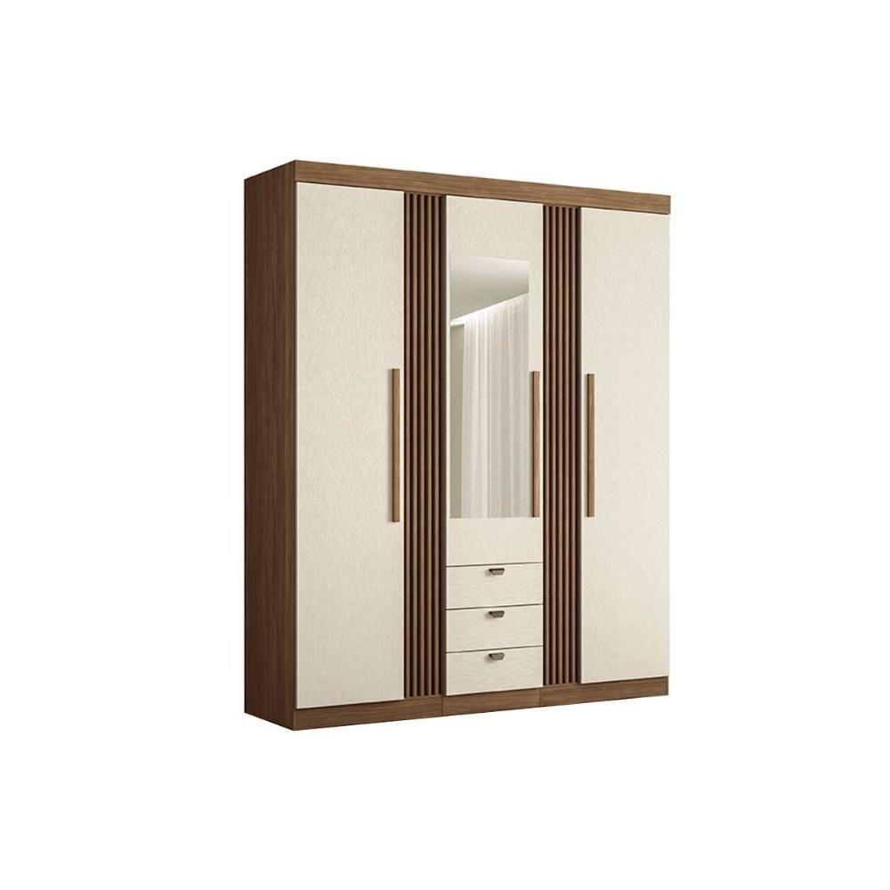 Guarda Roupa 3 Portas (1 C- Espelho) E 3 Gavetas Aurora 3.3 Jatobá - Santos Andirá - 9