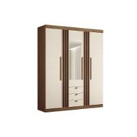 Guarda Roupa 3 Portas (1 C- Espelho) E 3 Gavetas Aurora 3.3 Jatobá - Santos Andirá - 9