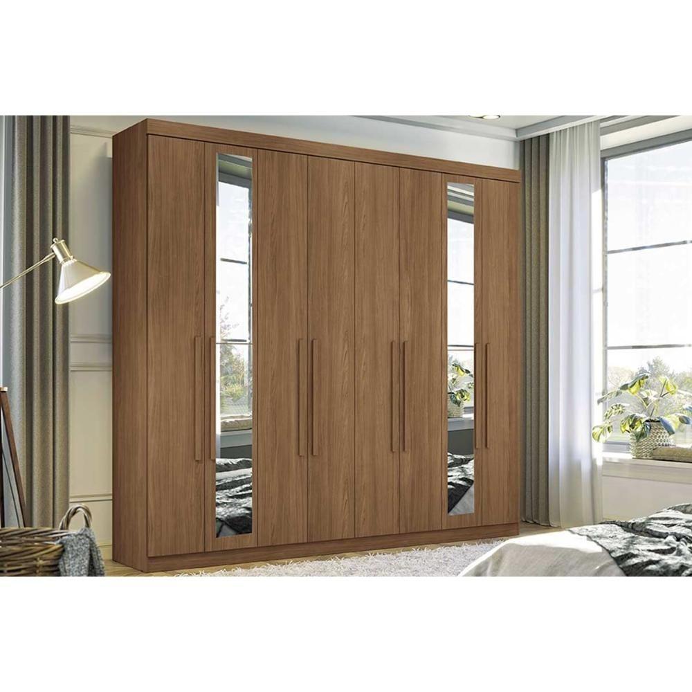 Guarda Roupa 8 Portas (2 C- Espelho) E 4 Gavetas Master New 8.4 Jatobá - Santos Andirá - 1