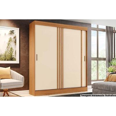 Guarda Roupa 2 Portas De Correr E 2 Gavetas Briz B353 Flex Nature-off White Ou Cinza - Henn