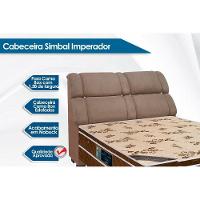 Painel De Cama Box Estofada Casal Imperador Suede Marrom Chocolate - Simbal - 2
