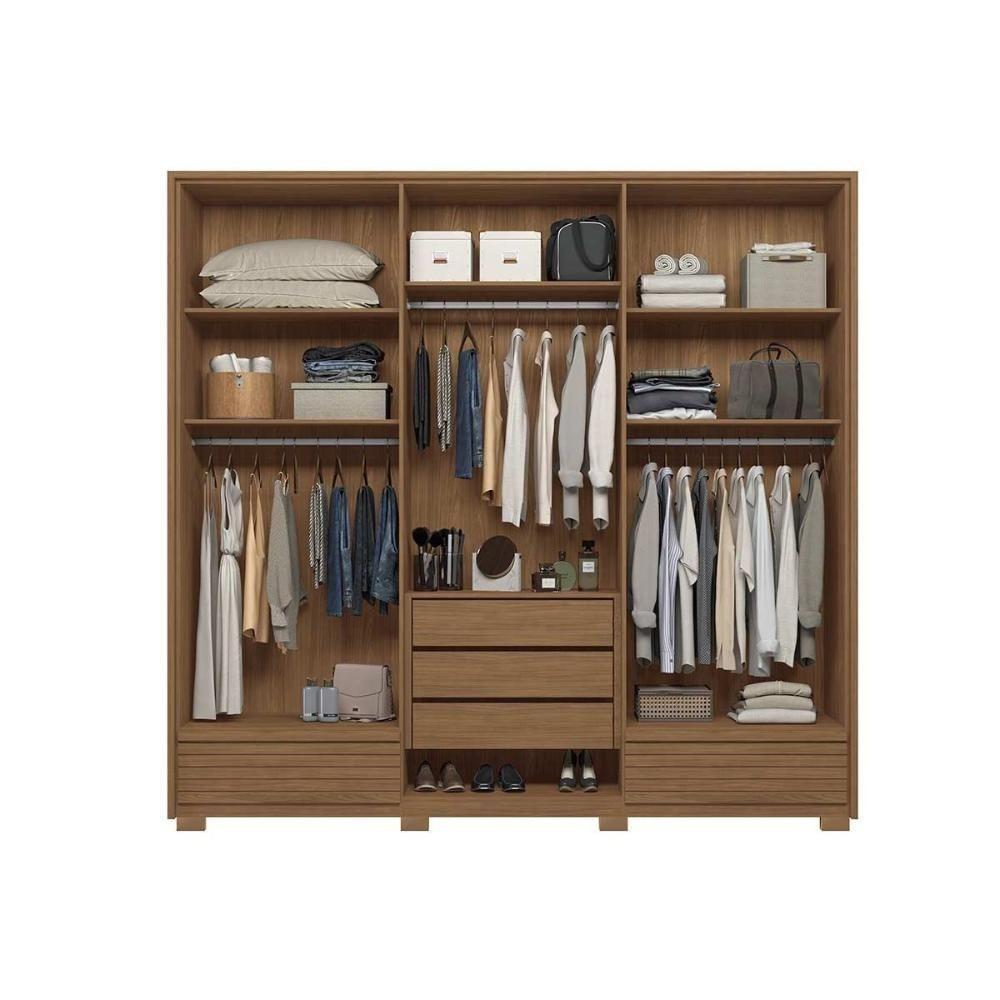 Guarda Roupa Casal 6 Portas E 5 Gavetas C- Pés Democrata Jatoba-areia - Santos Andirá - 5