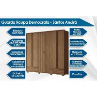 Guarda Roupa Casal 6 Portas E 5 Gavetas C- Pés Democrata Jatoba-areia - Santos Andirá - 3