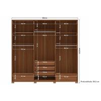 Guarda Roupa Casal 6 Portas E 5 Gavetas C- Pés Democrata Jatoba-areia - Santos Andirá