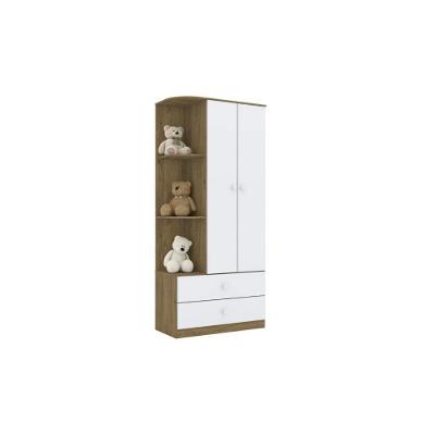 Guarda Roupa 2 Portas Labirinto C- E 2 Gavetas Rústico-branco - Henn